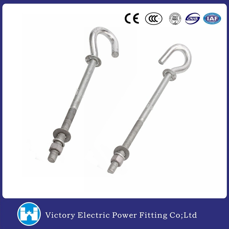 Vic Pole Line Hardware Galvanized Pigtail Bolt Hook