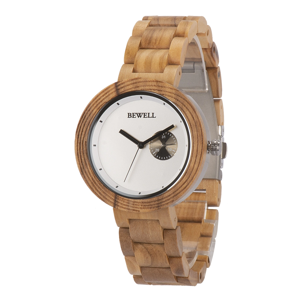 ساعة يد يدوية الصنع من نوع Bewell شعار مخصص من الساعة الخشبية