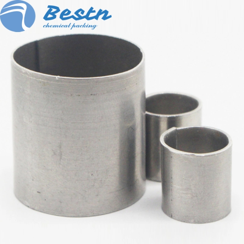 50mm de acero inoxidable 316L 304 Anillos Raschig de metal para el acondicionamiento de la columna de destilación