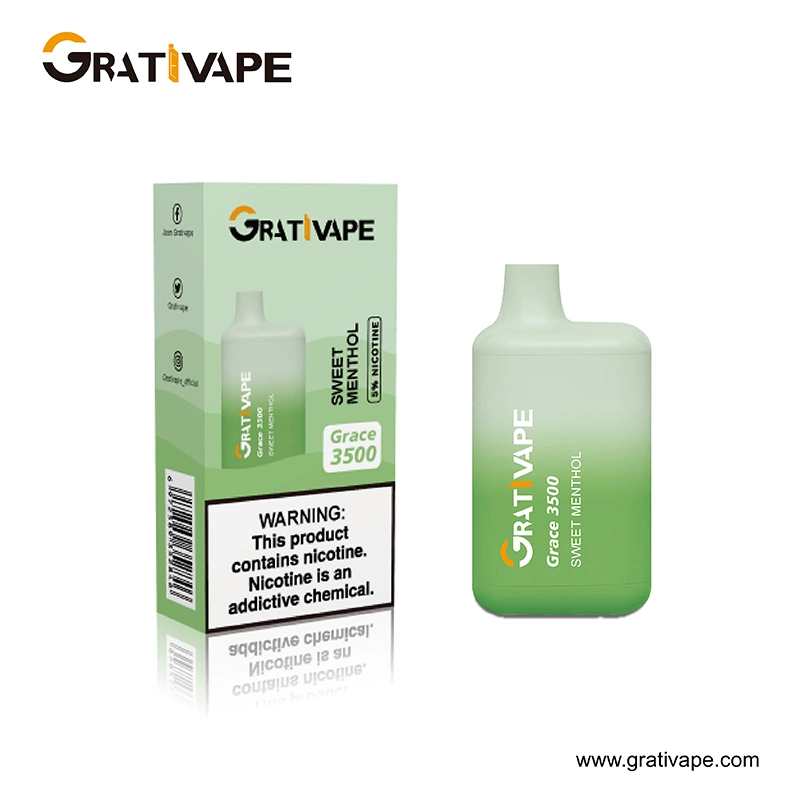 E-Cigarette fábrica original Grativape Grace 3500 Puffs 5% nicotina Atomizador VAPE recargable