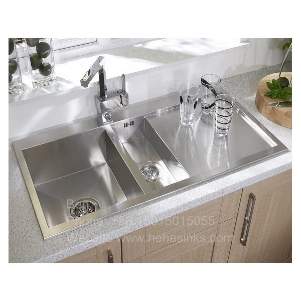 Square Handmade Sink with Drain Board