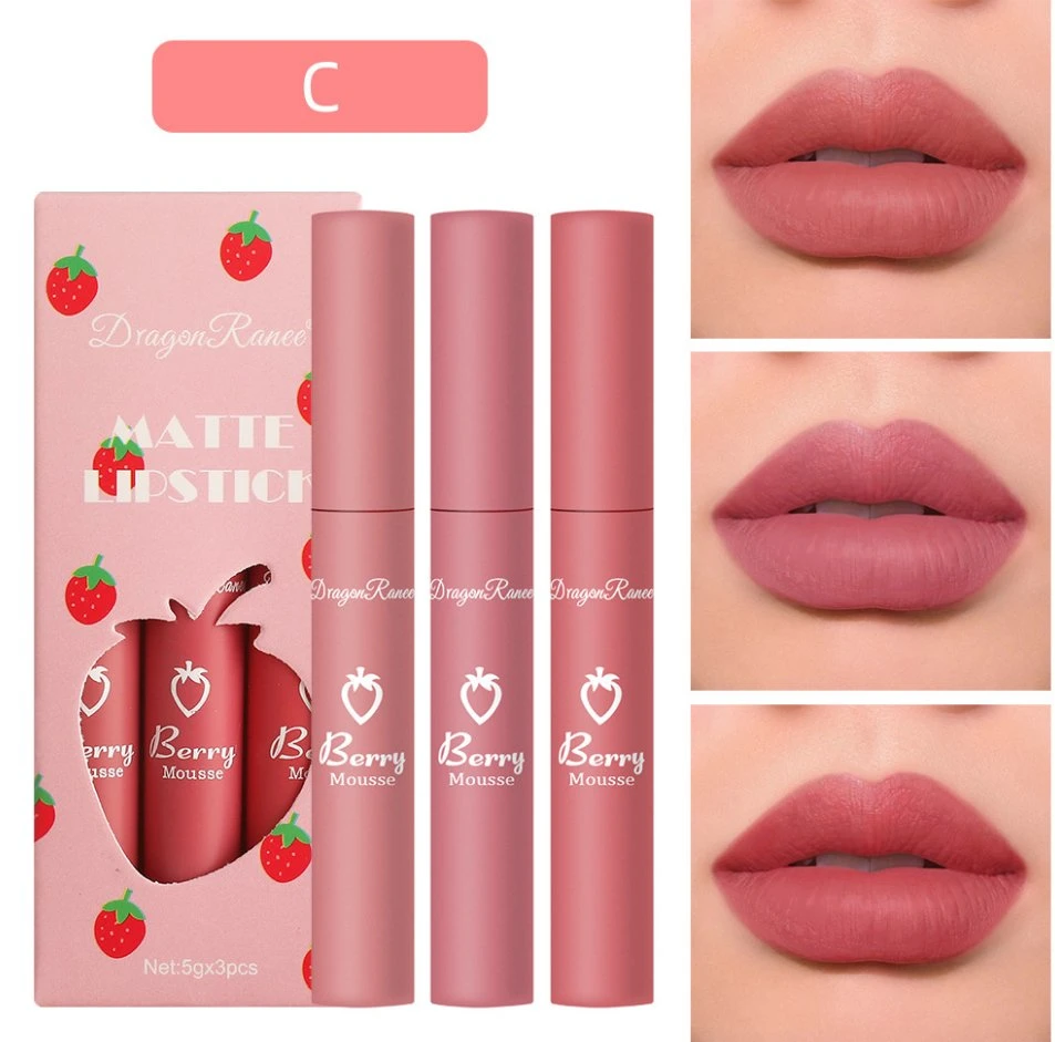 Waterproof Lasting Chromogenic Matte Texture 12 Color Women Makeup Lipscustom Velvet Matte Lipstick