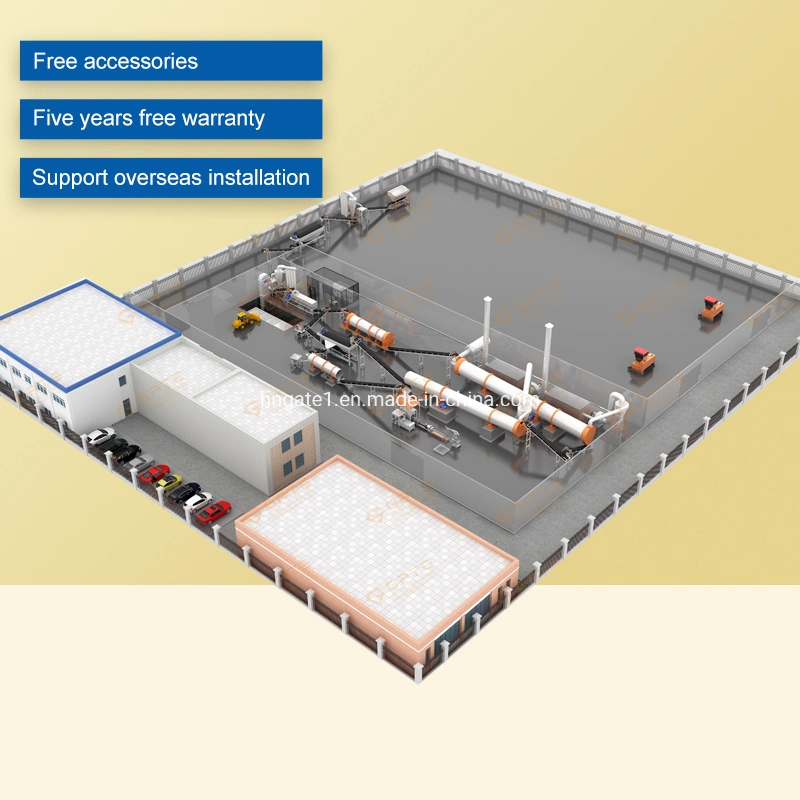 Gate 1-15t/h Granulator químico que hace la máquina Línea de producción de fertilizantes de fosfato