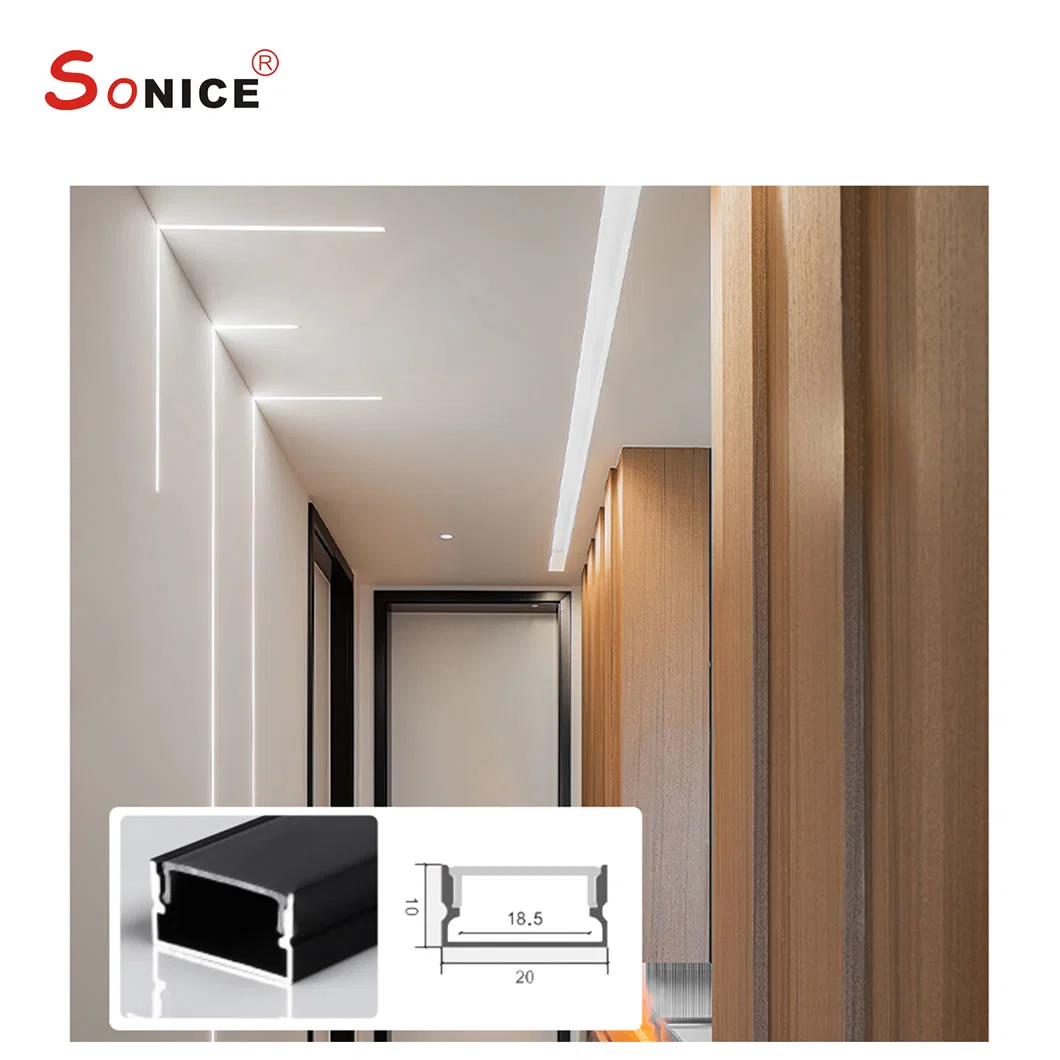 P2010W64 Black Drywall LED Channel for Wall and Ceiling
