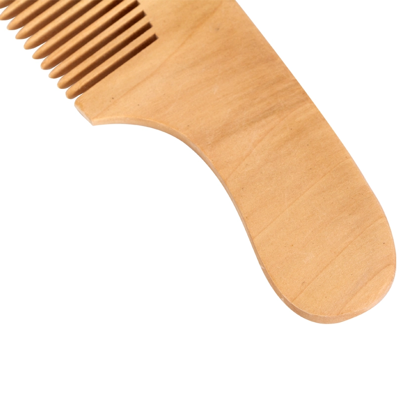 Custom Logo Wide Tooth Wooden Hair Comb with Engrave Logo