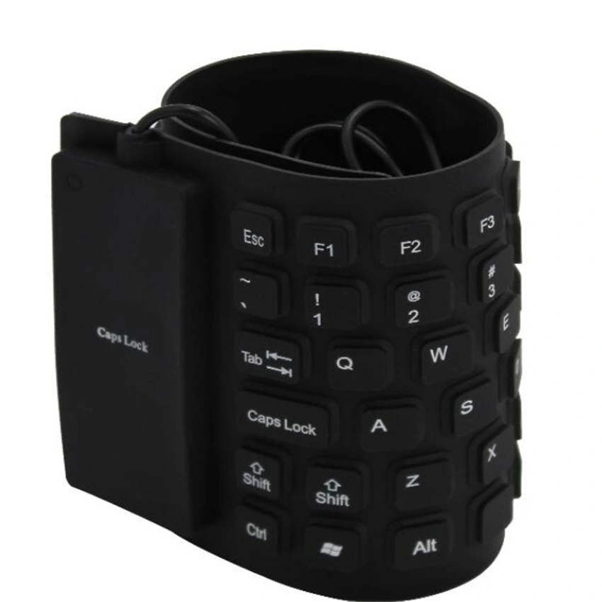 Rolled up USB Computer Keyboard Foldable Silicone Portable Keyboard