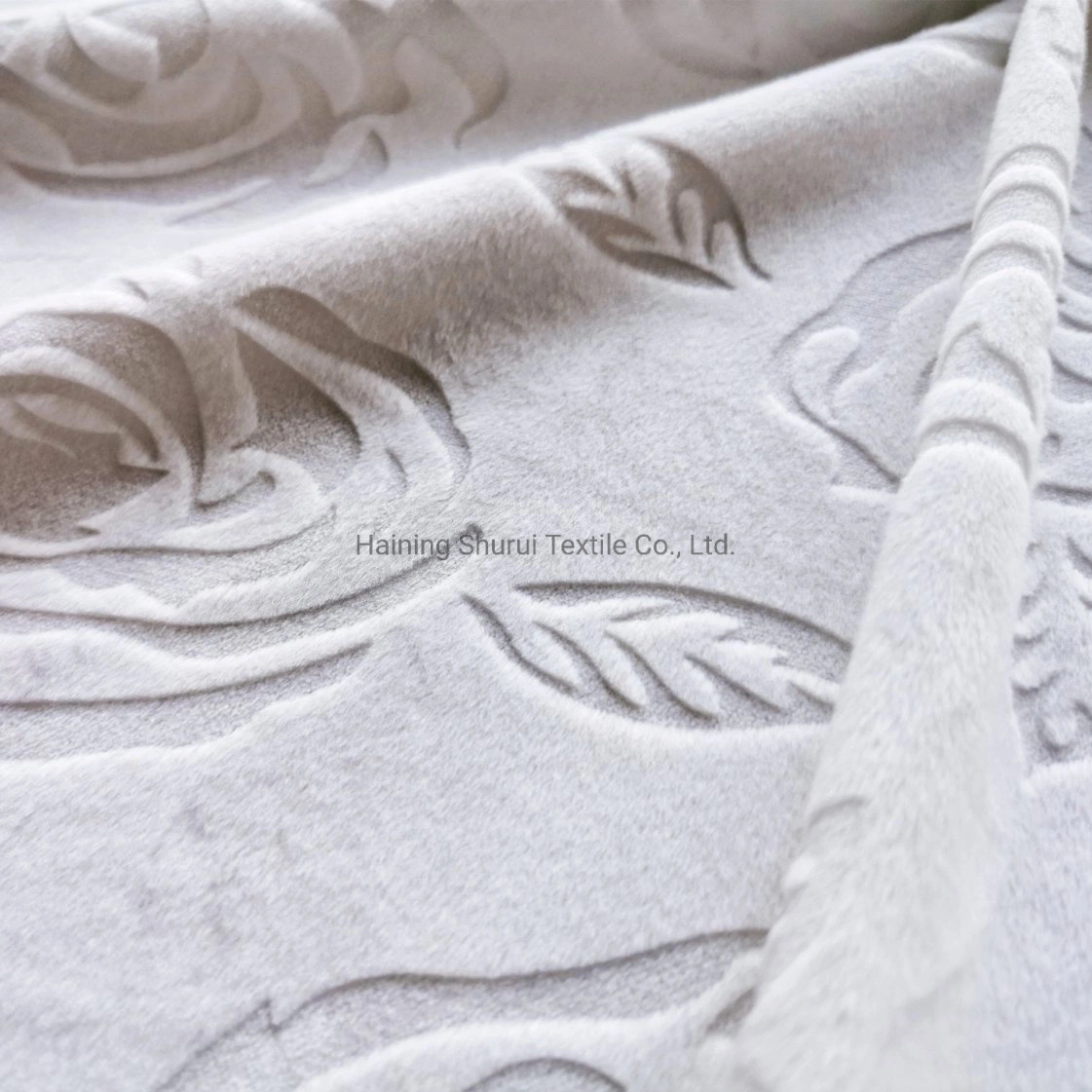 Startseite Textil 3D Rose Polyester Gestricktes Samt Stoff für Matratze Steppdecken und Kissenbezug Burnout