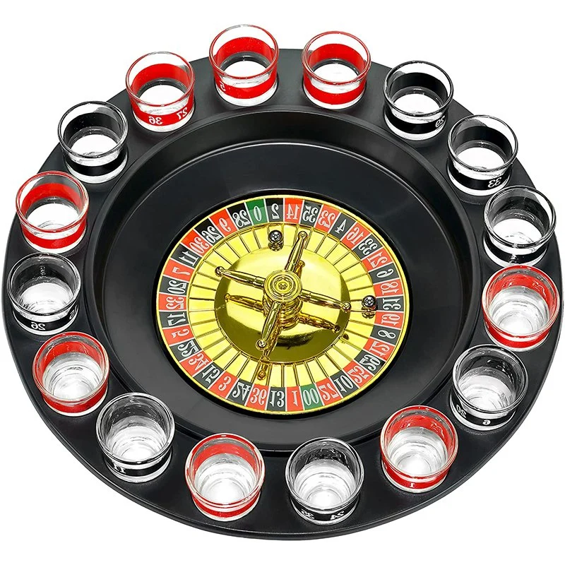 El 16 de Shot de vidrio Máquina de Casino Ruleta Juego de agua potable para beber Ruleta parte