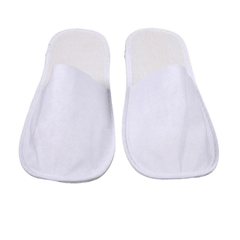 Hotel Guestroom Use Slippers Non-Woven Embossed Disposable Slippers Cheap Natural Degradable Hotel Disposable Slippers