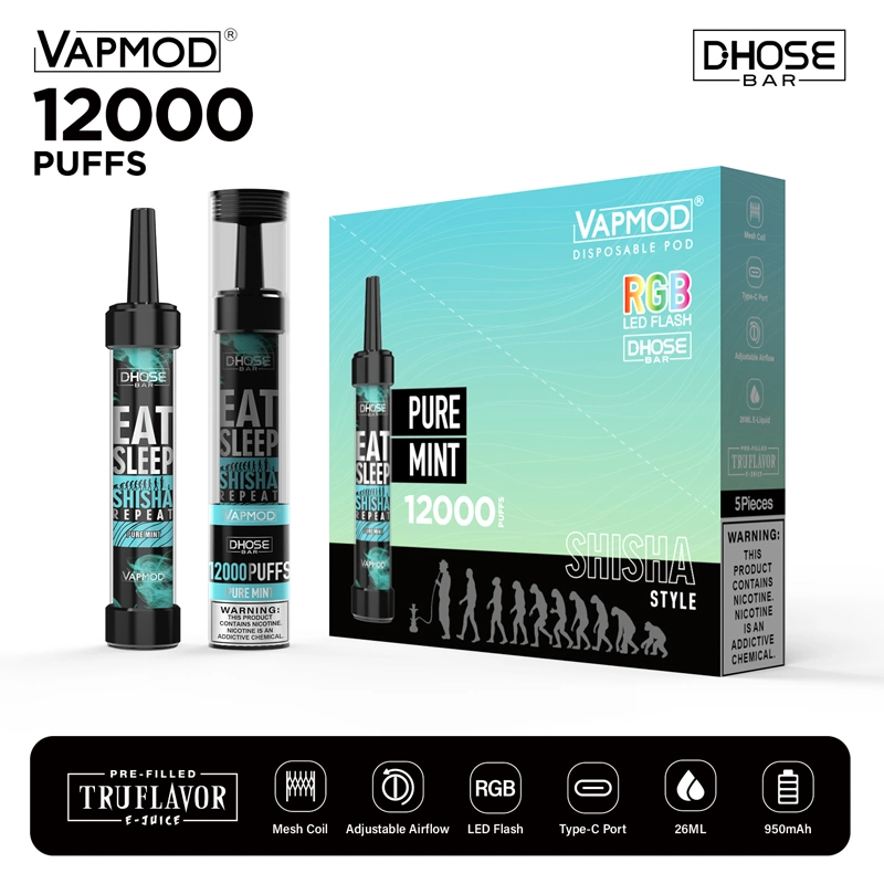 أحدث قلم Vape Vapmod قابل للاستخدام مرة واحدة 12000 بانج شريط نفخة XXL Elf Voltbar RGB LED فلاش قابل لإعادة الشحن E السجائر قابل للاستخدام مرة واحدة