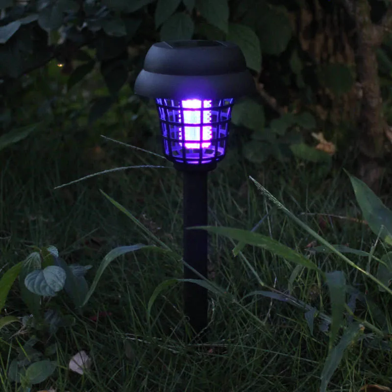 Solar Bug Zapper Outdoor Moskito Fly Killer Solar LED Pathway Beleuchtung Boden Landschaft Beleuchtung für Camping