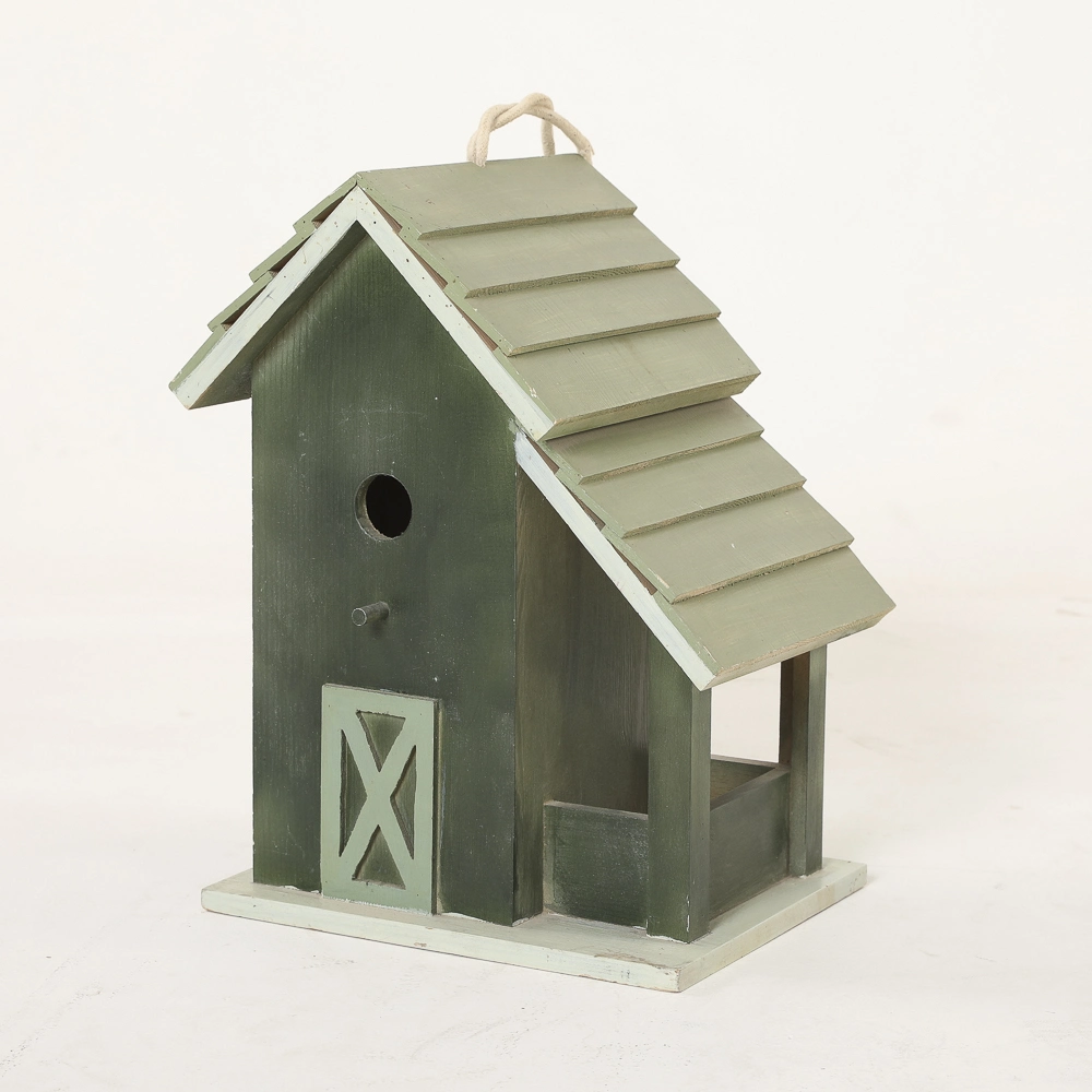 Solid Wood Birdhouse Decorative Wooden Bird Feeder Outdoor House Birdhouse