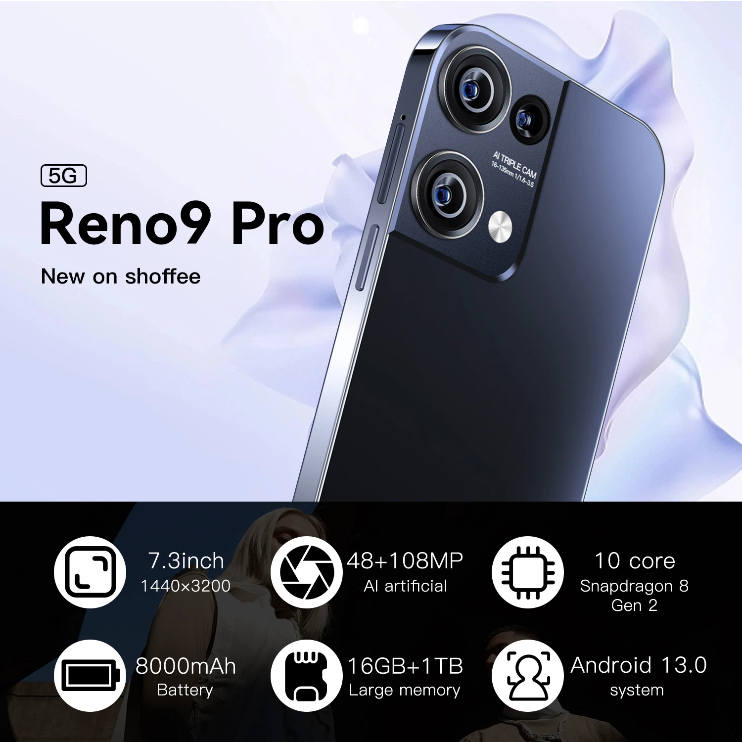 Новый мобильный телефон высокого качества Reno 9 PRO Android Smart