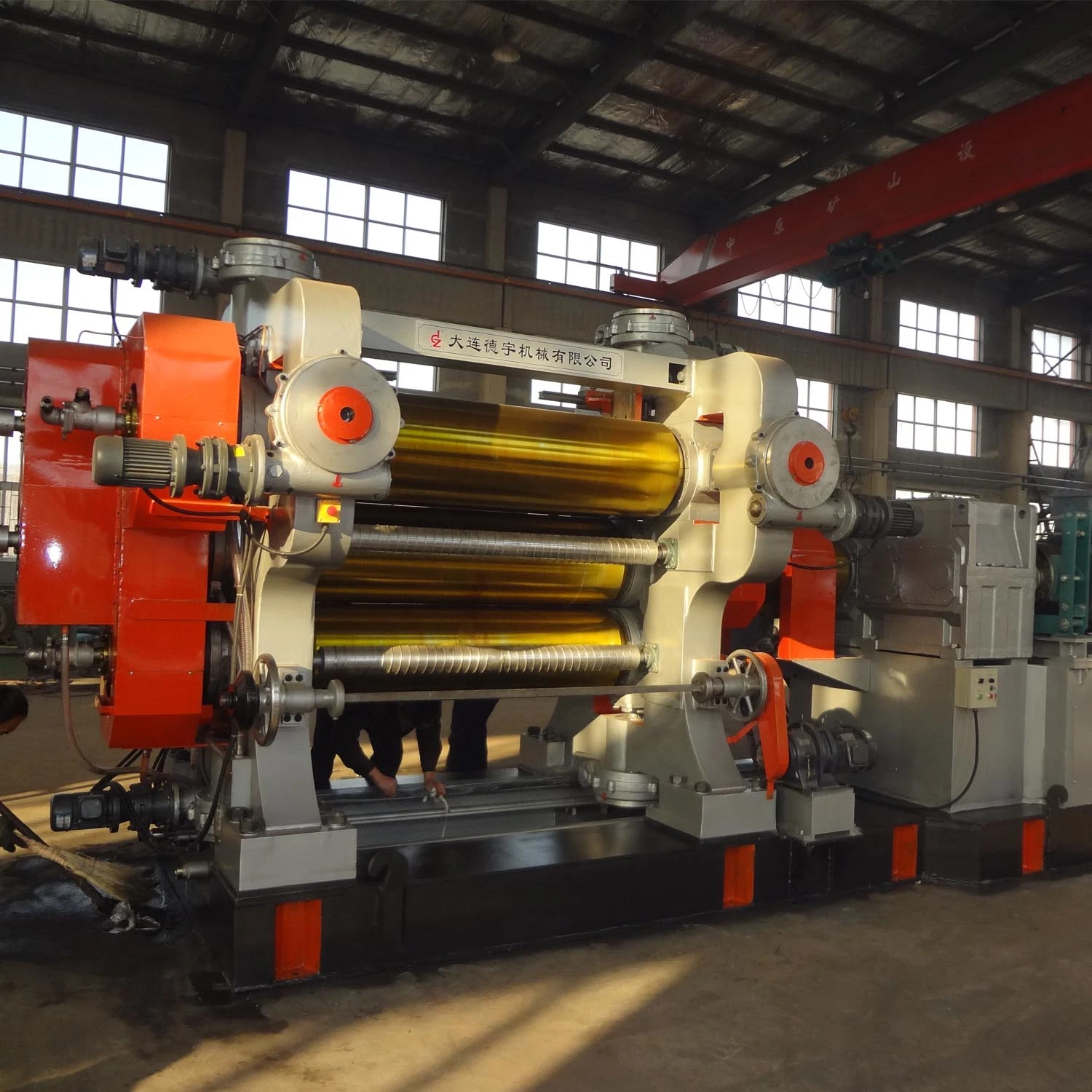 4 Roll Textile Calendering Line Dalian Deyu Machinery 400 X 1200