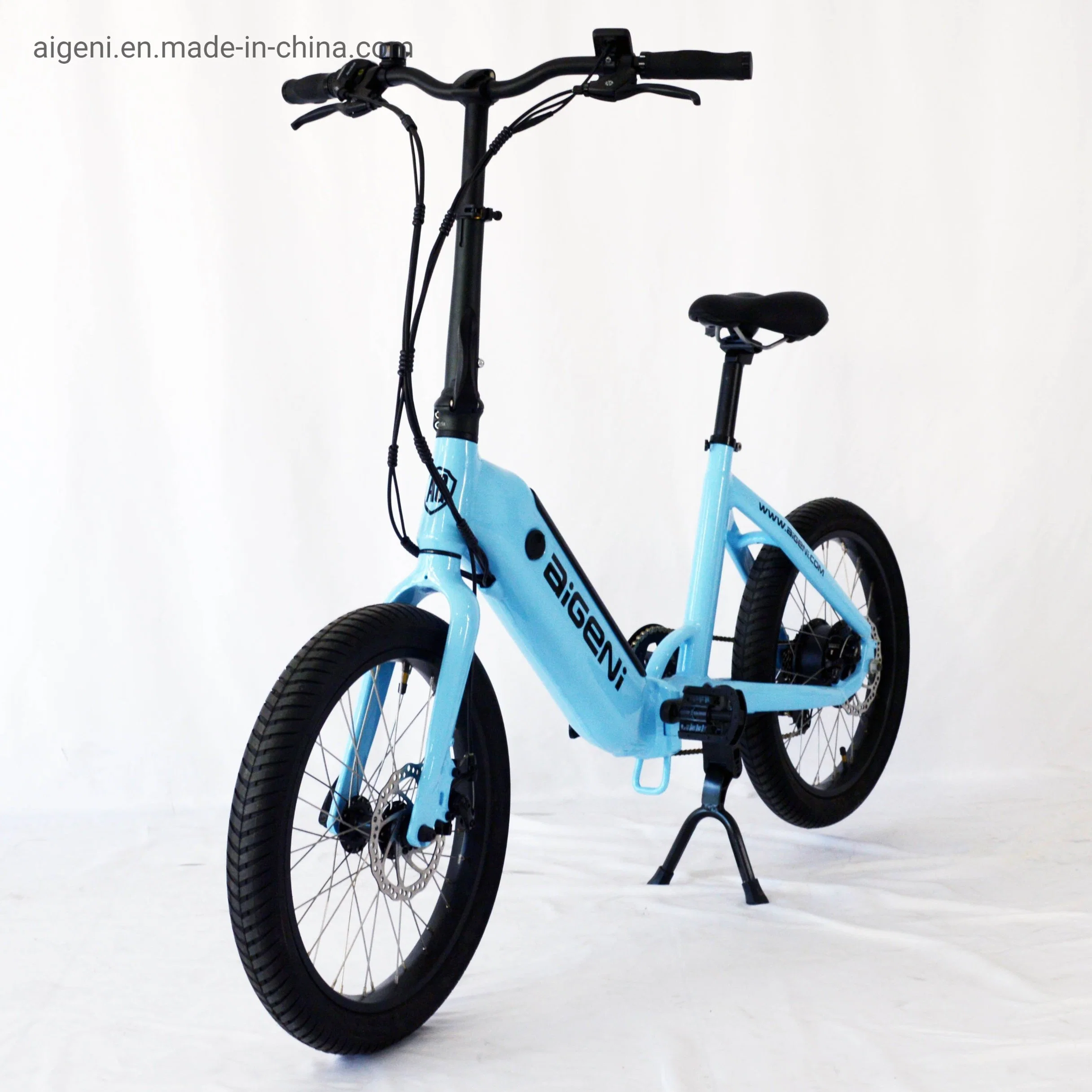 20inch Aluminum Alloy Folding Electric Bike Sky Blue Ebike