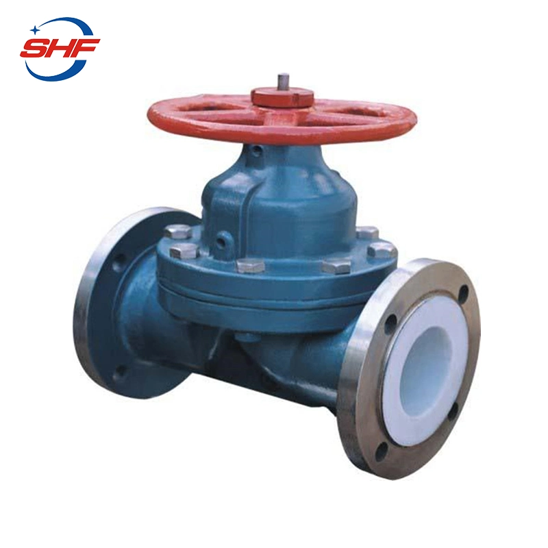 Manual Control Rubber Lined Type Wcb Steel Weir Diaphragm Valve