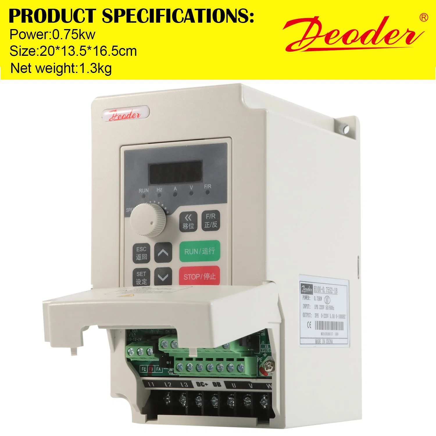 H100-0.75kw Series Use for CNC Machine Three-Phase Frequency Inverter Variable-Frequency Drive