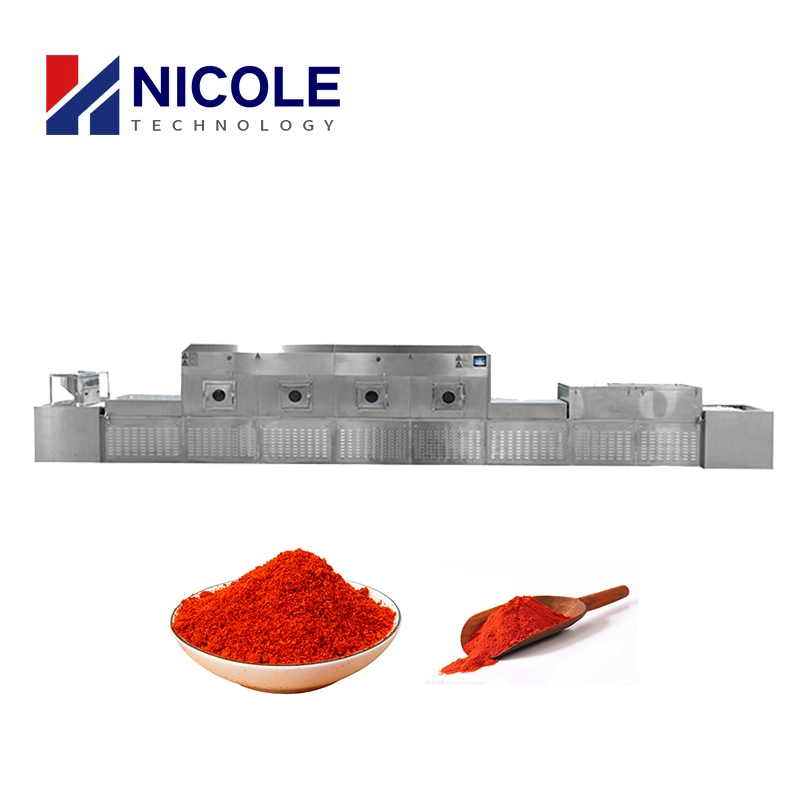 Máquina de secado de pimiento rojo máquina esterilizadora industrial de microondas