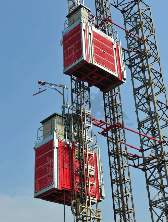 Chinese Famous Brand Construction Hoist with Double Cages