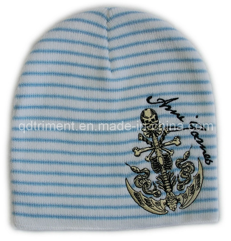 Acrylic Flame Jacquard Sport Ski Knitted Beanie Hat (TRK012)