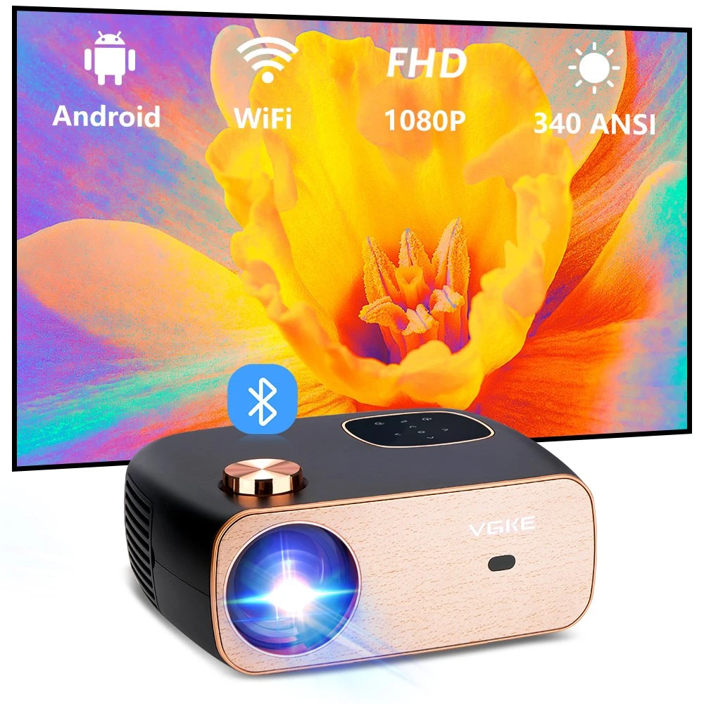 Vgke OEM/ODM 1080P Resolution Full HD Android LED LCD Digital TV Video Projector