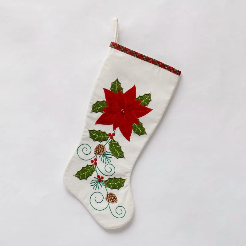 New Arrival Christmas Stocking with Printing Car Linen Christmas Candy Bag