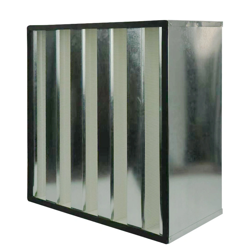 Galvanized V-Type High-Efficiency Box HEPA Air Filter with Metal Frame