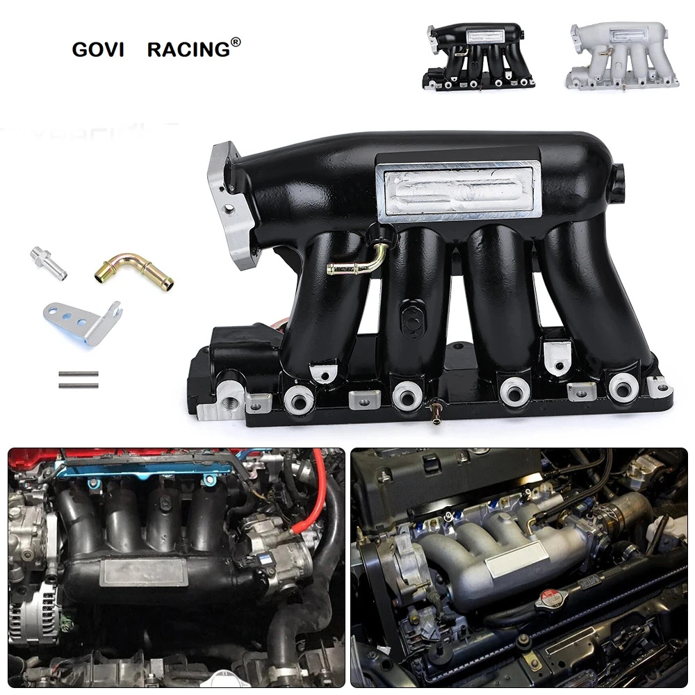 Aluminum Intake Manifold for 06-11 Honda Civic 04-08 Acura Tsx K20z3 Silver/Black