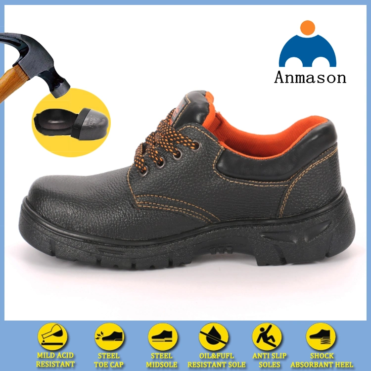 Embossed Leather Oil Resistant Low Cut Work Safety Shoes