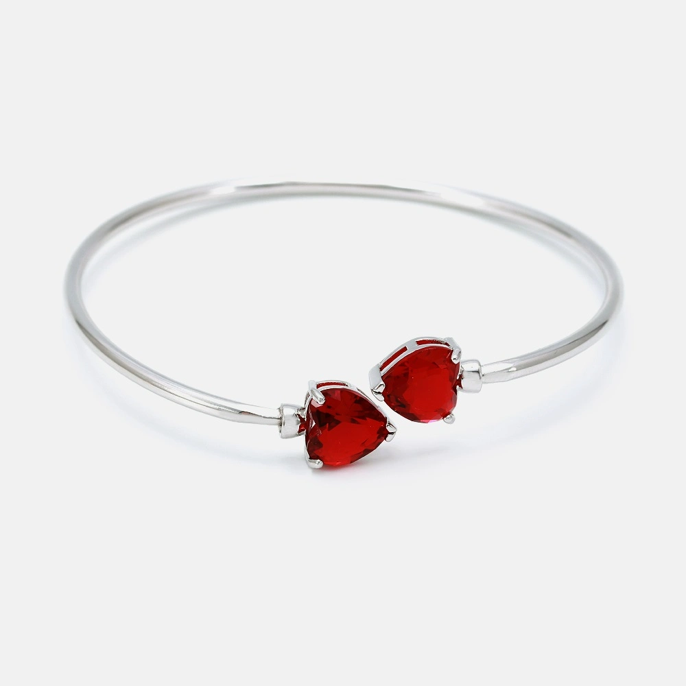 Gema Roja moda Bangle Bracelet la mujer, Moda, chapado en oro 18K Pulseras Brazalete rojo de zirconia