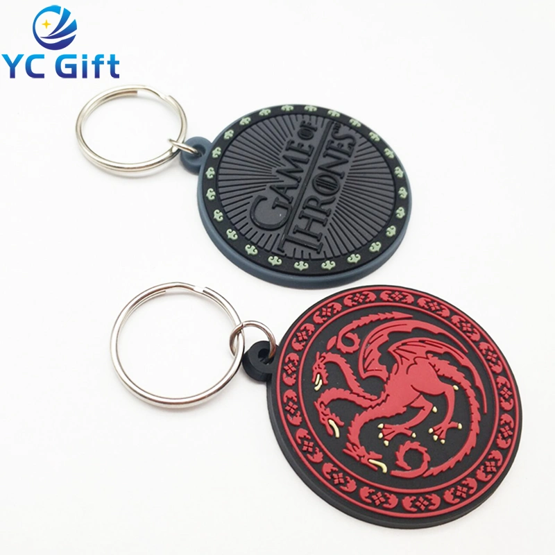 Promotional Fashion 2D/3D Customized Cartoon Rubber Key Ring Wholesale Fancy Soft PVC Key Tags for Souvenir Gift (KC-P69)