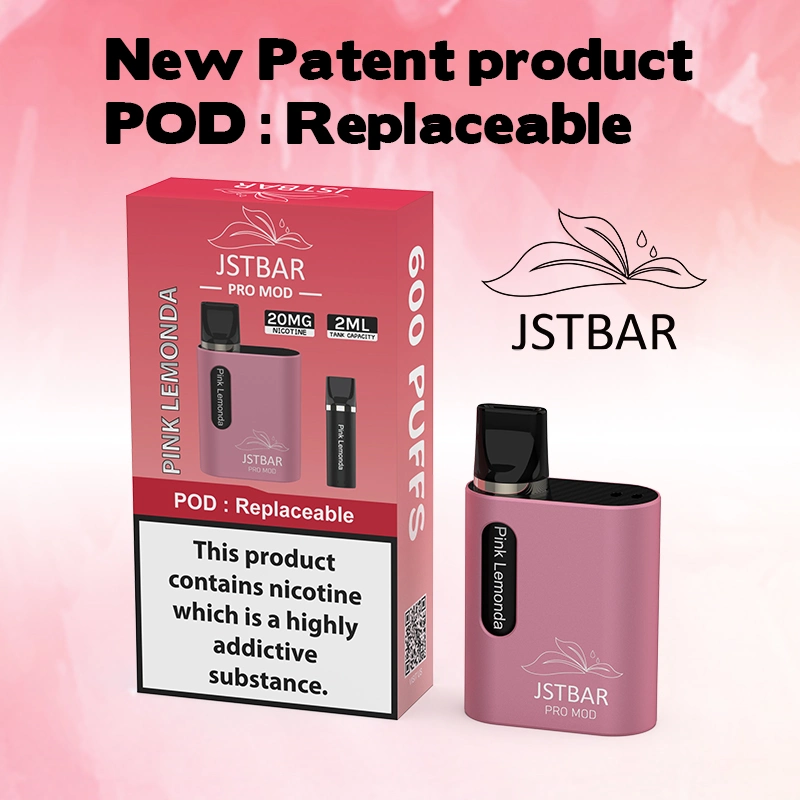 100% Newst Hot Sell Jstbar PRO Mod 600 Puffs Disposable/Chargeable Vape Pod 400 mAh Recharger Battery 10 Flavors Cheap Vapor Pen