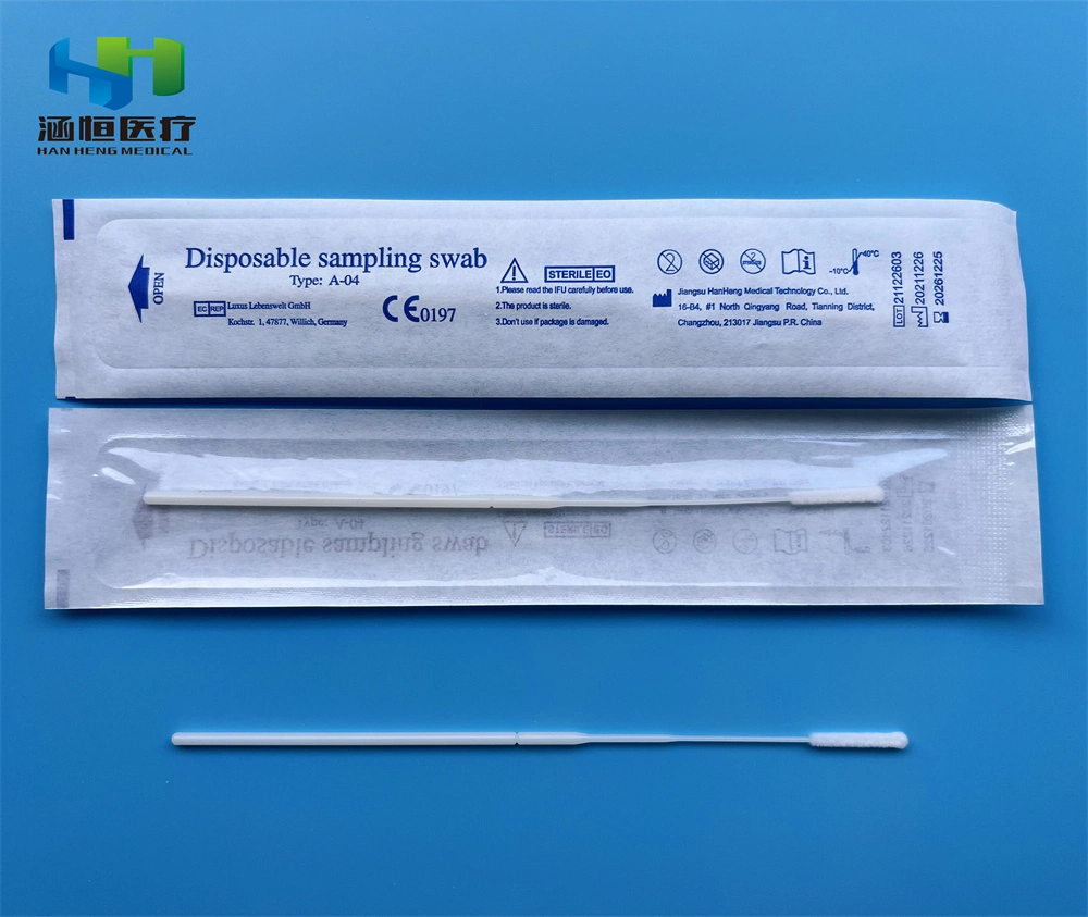 China Medical Consumables Specimen Collection Double Manufacturer Sterile Flocked Virus Gauze Nasopharyngeal Nasal Swab