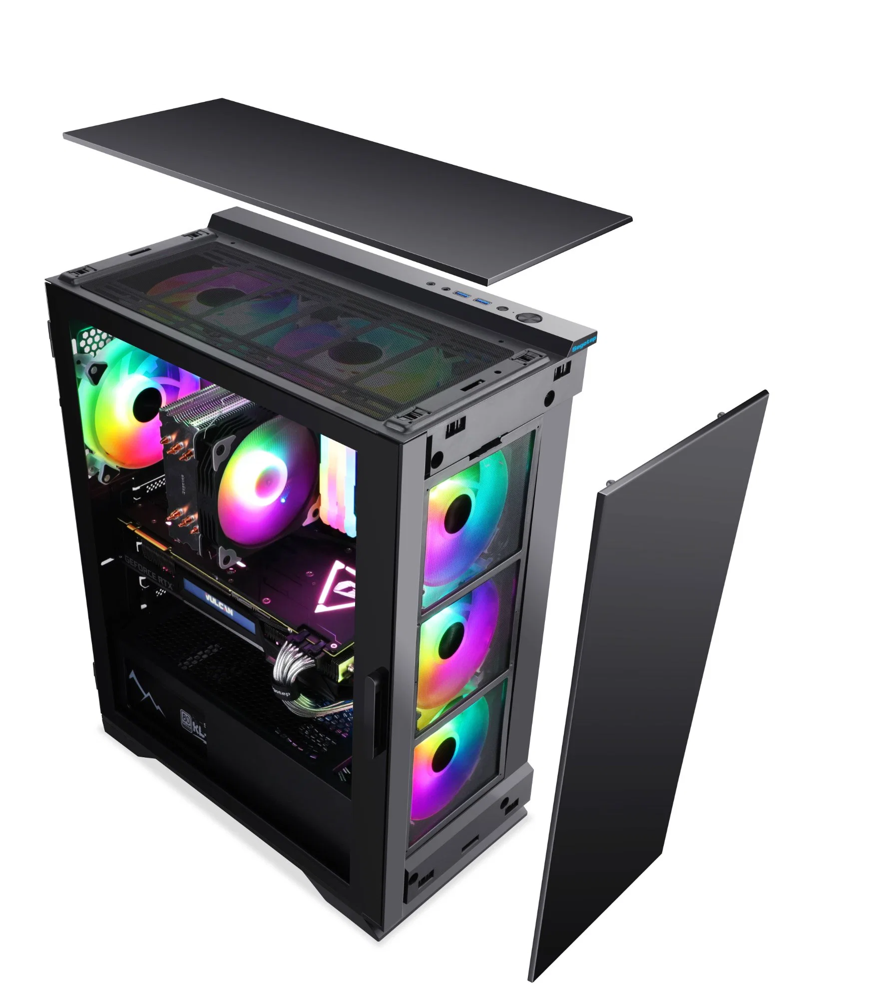 Segotep Gank5 PRO ATX Desktop Gaming PC Case with Cooler