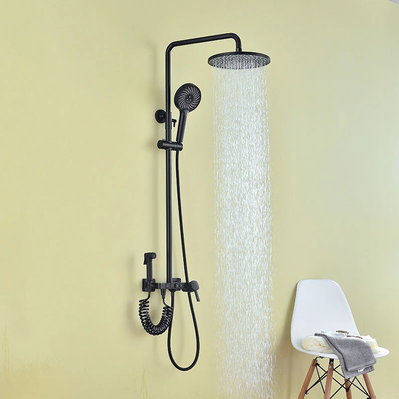 Thermostatic Hot Cold Water Mixer Tap Mixer Shower Faucets with Tub Spout Bidet Hot Cold System Tap