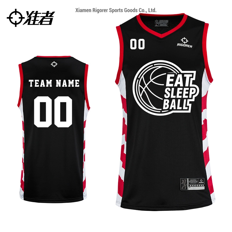 Rigorer Low MOQ High Quality Basketball Sports Running Printed Jerseys with SGS BV Intertek Report