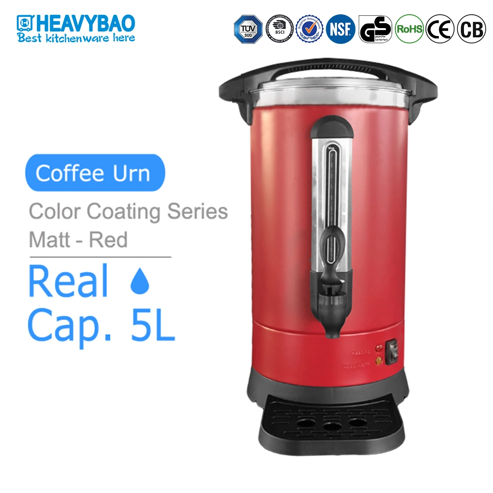 Heavybao rojo mate de doble capa de recubrimiento Cafetera eléctrica Urn