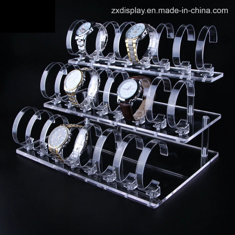 3 Tier Acrylic Watch Retail Display Rack for Store Use