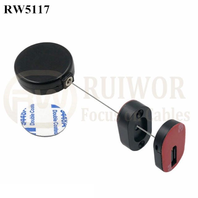 RW5117 Round Mini Anti Lost Recoiler Plus Magnetic Clasps Cable Holder