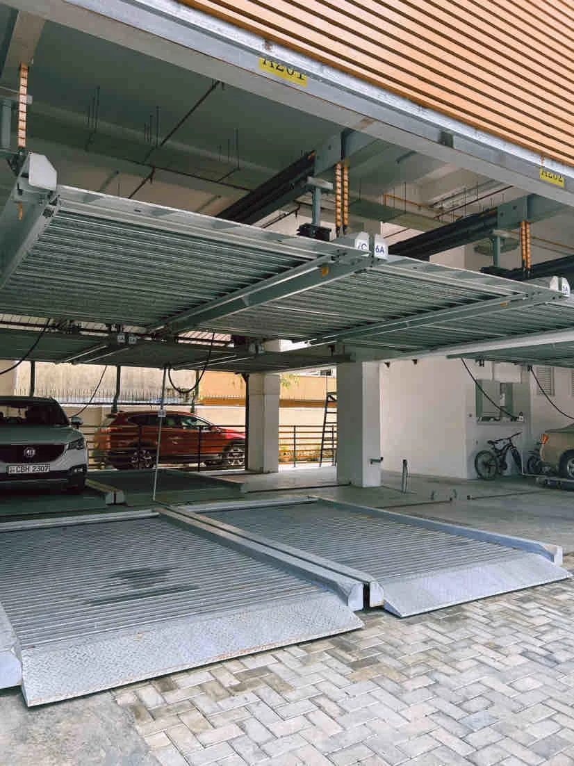 Multi-Level Semi Automatic Puzzle Stereo Car Parking System