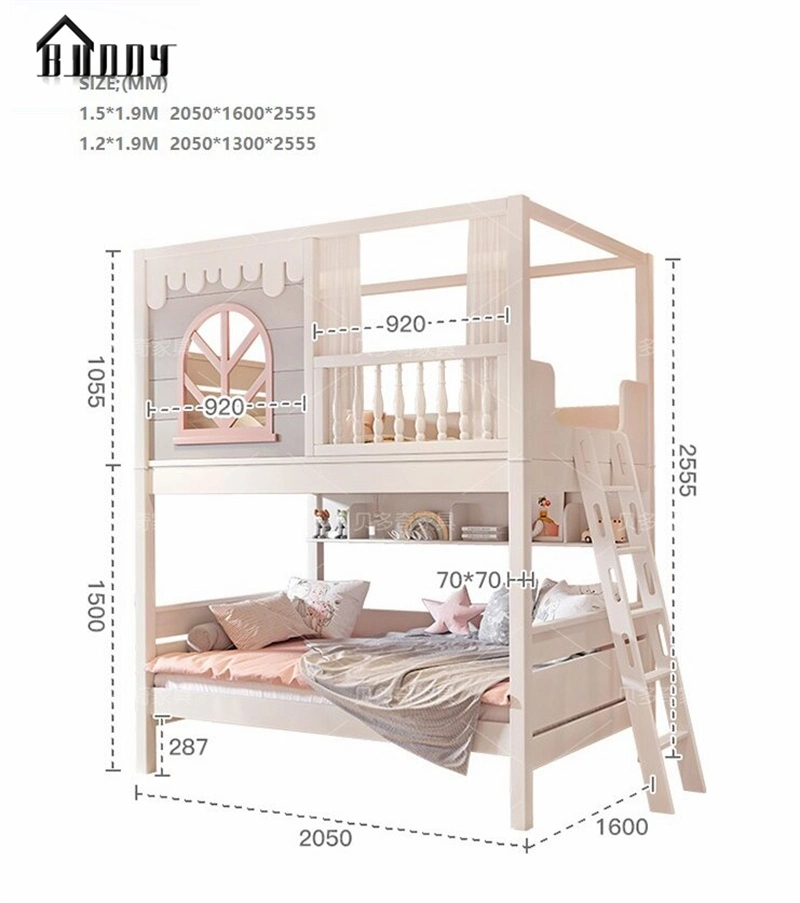 Hogar Muebles de Dormitorio niños litera con tobogán y escaleras