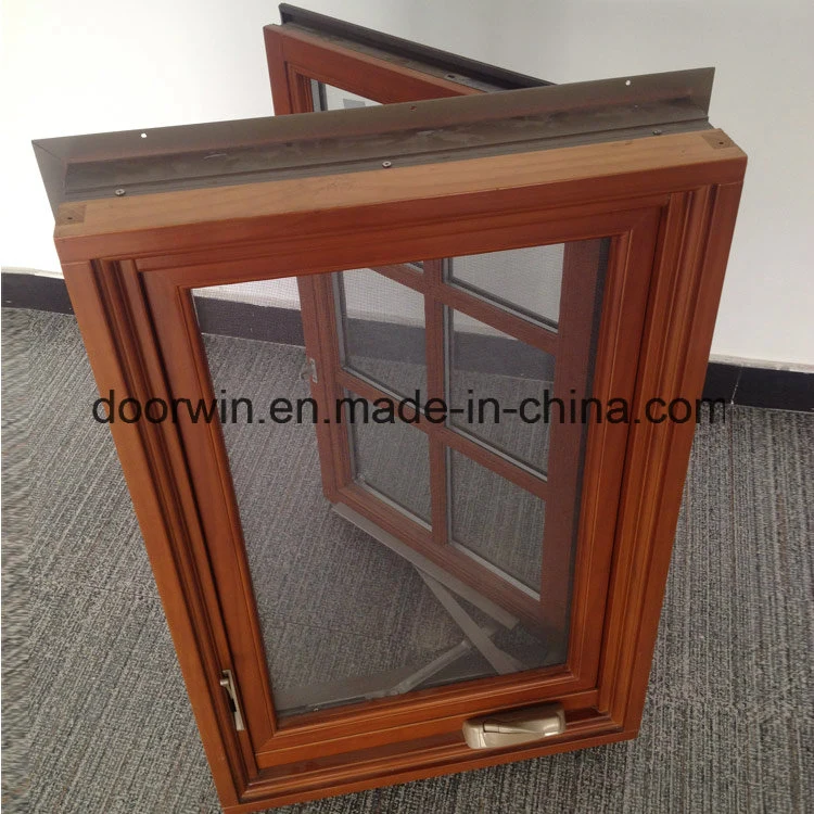 Solid Oak/Teak/Hemlock Wood Casement Windows and Doors with Aluminum Cladding, Durable American Style Window