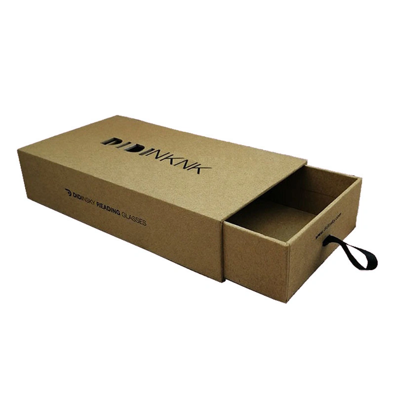 Brown Kraft Paper Cardboard Gift Packaging Custom Embossed Paper Gift Box for Glass/Perfume