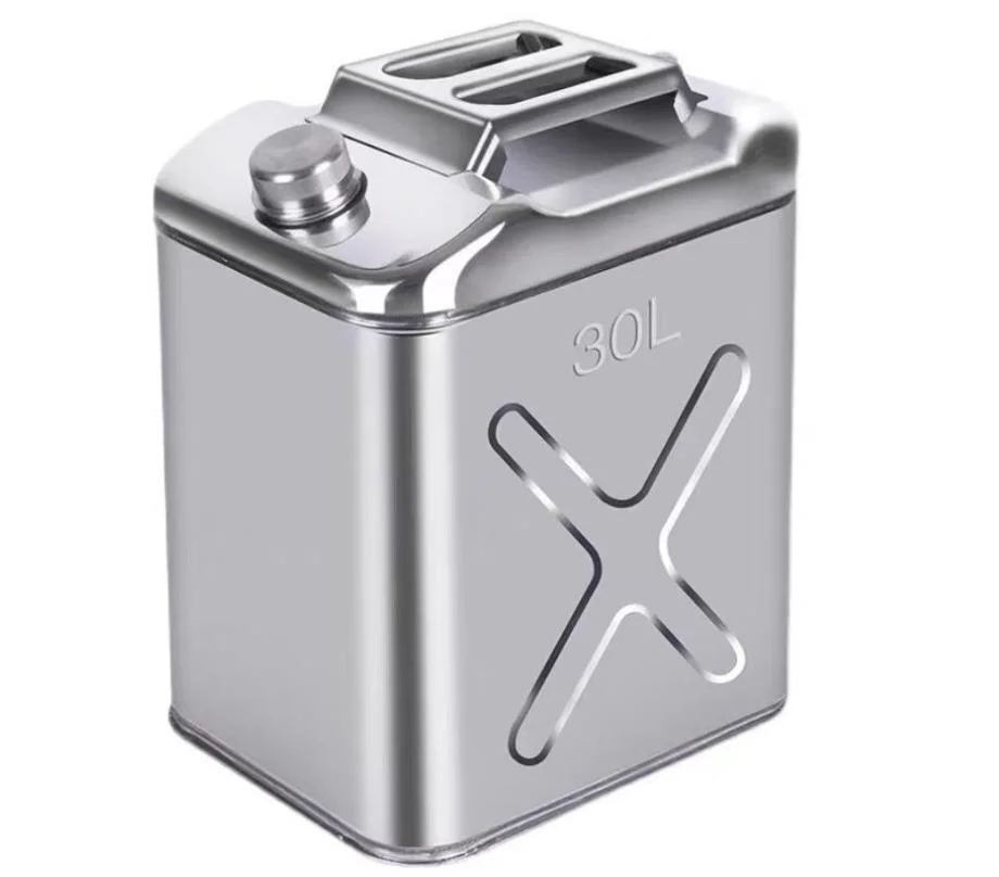 5L Stainless Steel Horizontal Oil Water Jerry Can Fuel Petrol Diesel Container with Spout