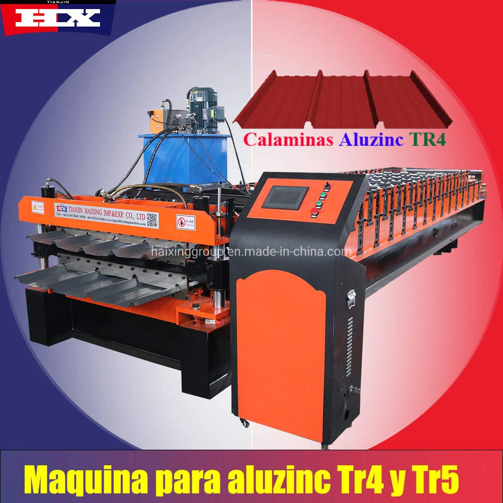 Machine à fabriquer des tôles en aluzinc Calaminon Tr4 et Tr5 pour toiture en métal Ribtype