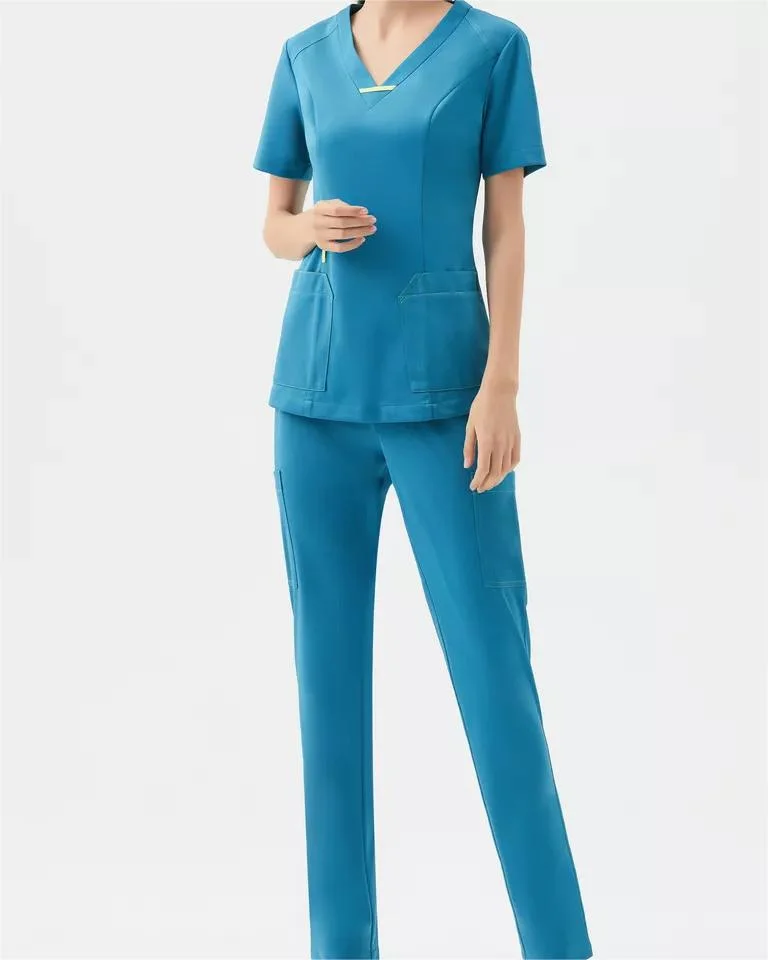 Short Sleeve Stretch Nurse Gown Hospital Overalls Set