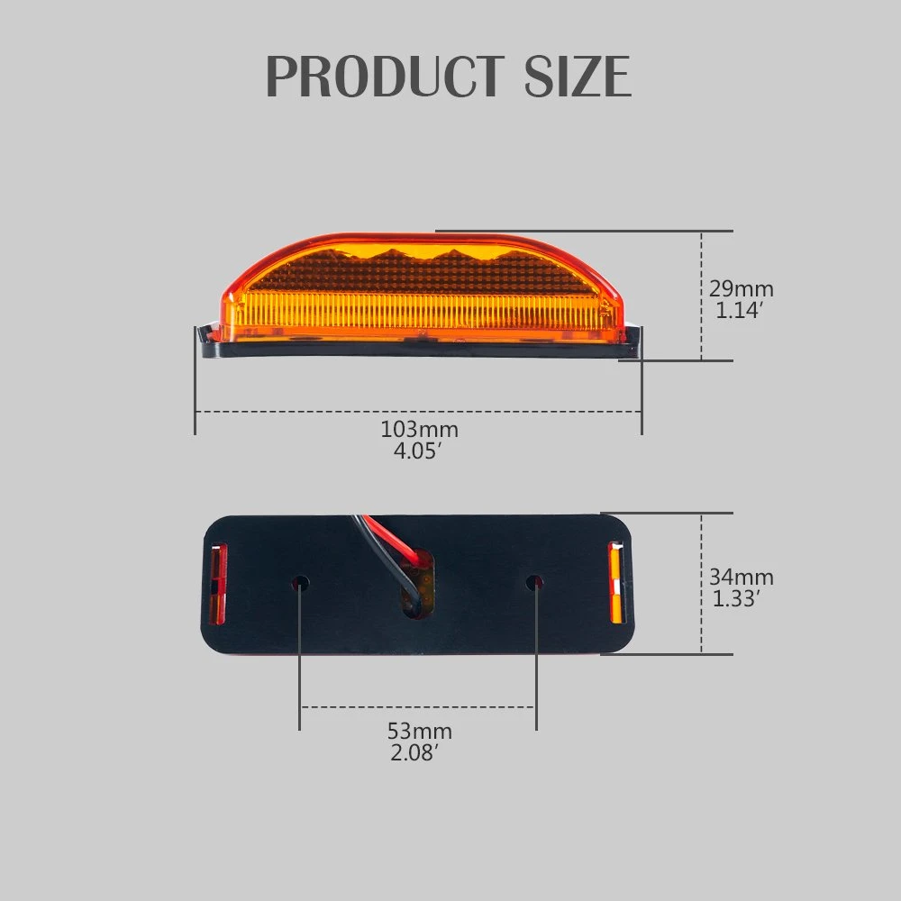 Front Rear LED Side Marker Lights Indicator Lamp with Sealed Surface Mounted