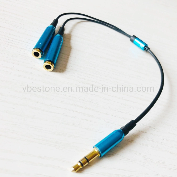 3.5mm Male to 2 Female Audio Stereo Y Splitter Cable Earphone Headset Splitter Adapter