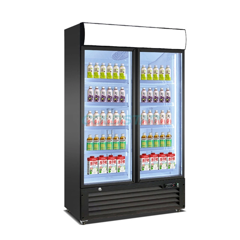 Comercial vidrio sin escarcha bebida fría Soda Display refrigeradores grandes