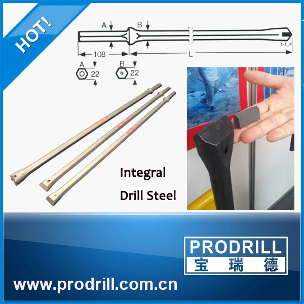 Integral Drill Steel Rod Tool for Mining Drilling Hex22